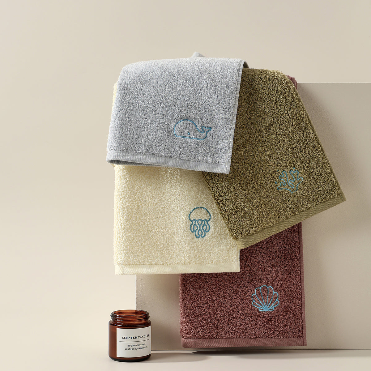 Ocean embroidered towels - 海洋 - photo 6